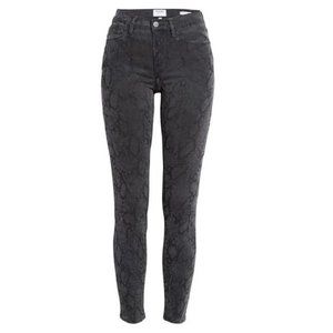 Frame Le Skinny de Jeanne Python Print Jeans Denim